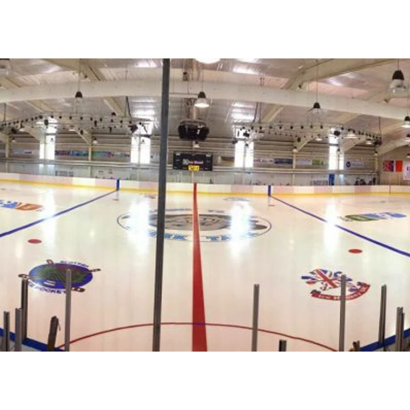 Commercial Entertainment Synthetic Ice Rink 20mm Thickness Easy to Install and Low Maintenance Cost