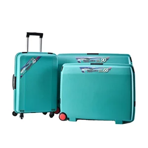 PP Carry on Rolling Suitcase 3 Piece Lightweight Hand Luggage Sets Hardshell Fashion Suitcase