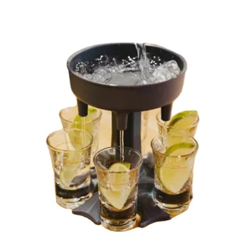 Logo Holder Drinking Games Tools for Christmas Home Party Bar Shot Glass Liquor Dispenser 6 Shot Glass Dispenser