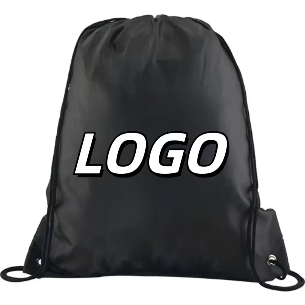 High Quality Polyester Draw String Custom Recycled Sports Backpack Gym Bag Waterproof  Logo Promotional Fitness Drawstring Bags