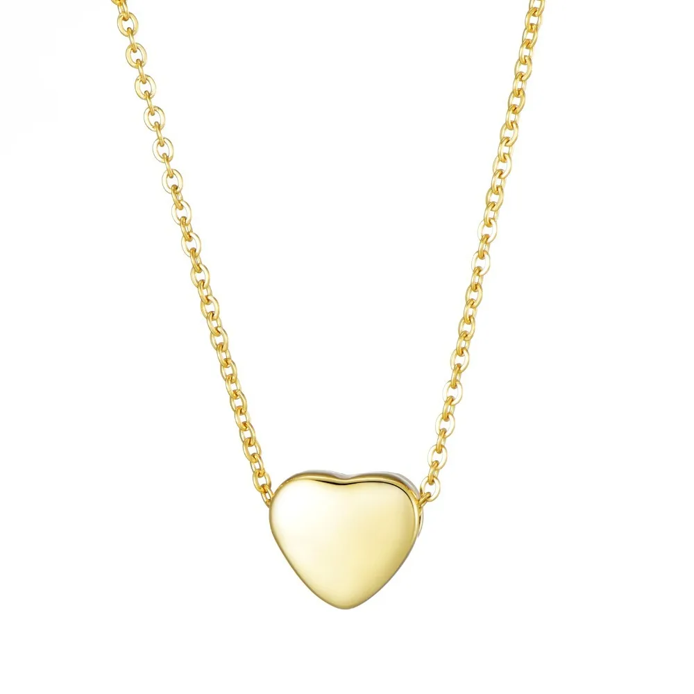 Stainless Steel Heart Pendant Necklace Silver 18K Gold Rose Gold Plated Birthday Gift for Girlfriend Mother Friendship Necklace
