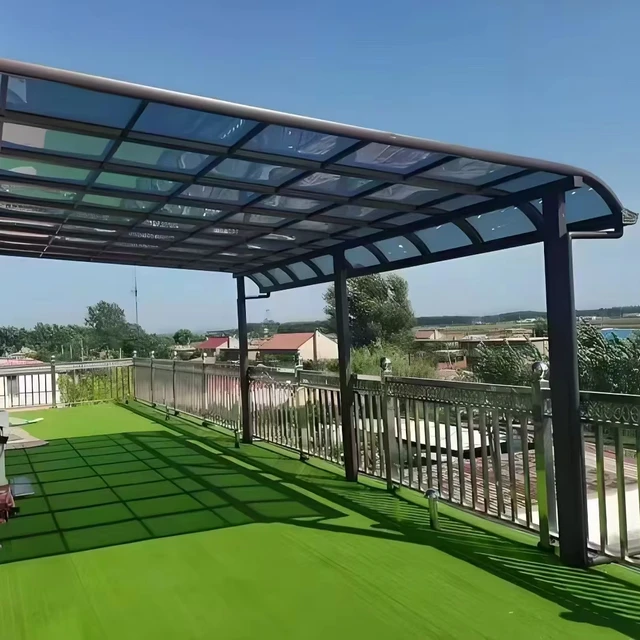 Custom Outdoor Polycarbonate Window Shade Waterproof Aluminium Metal Shed Roof Balcony Agarden Canopy Manual Patio Cover