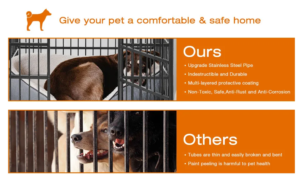 Selling Double Door Xxl Heavy Duty Dog Cage Outdoor Kennel Cages Crate With Removable Tray