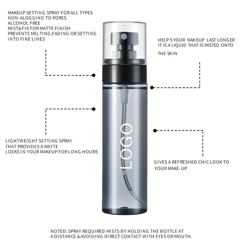 Oil Control Matte Face Makeup Spray Custom Logo Private Label  Make Up Mist Fixing Dewy Setting Spray