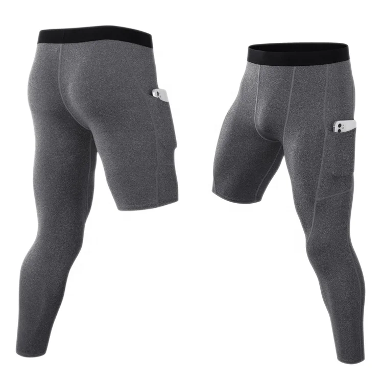 Men's 3/4 One Leg Compression Capri Tights Pants: Ideal for Sports and Yoga