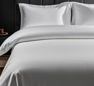 100% Cotton 300TC Sateen Weaving Duvet Cover Set 4-Piece Hotel Bedding OEKO-TEX Certified for 5-Star Resorts