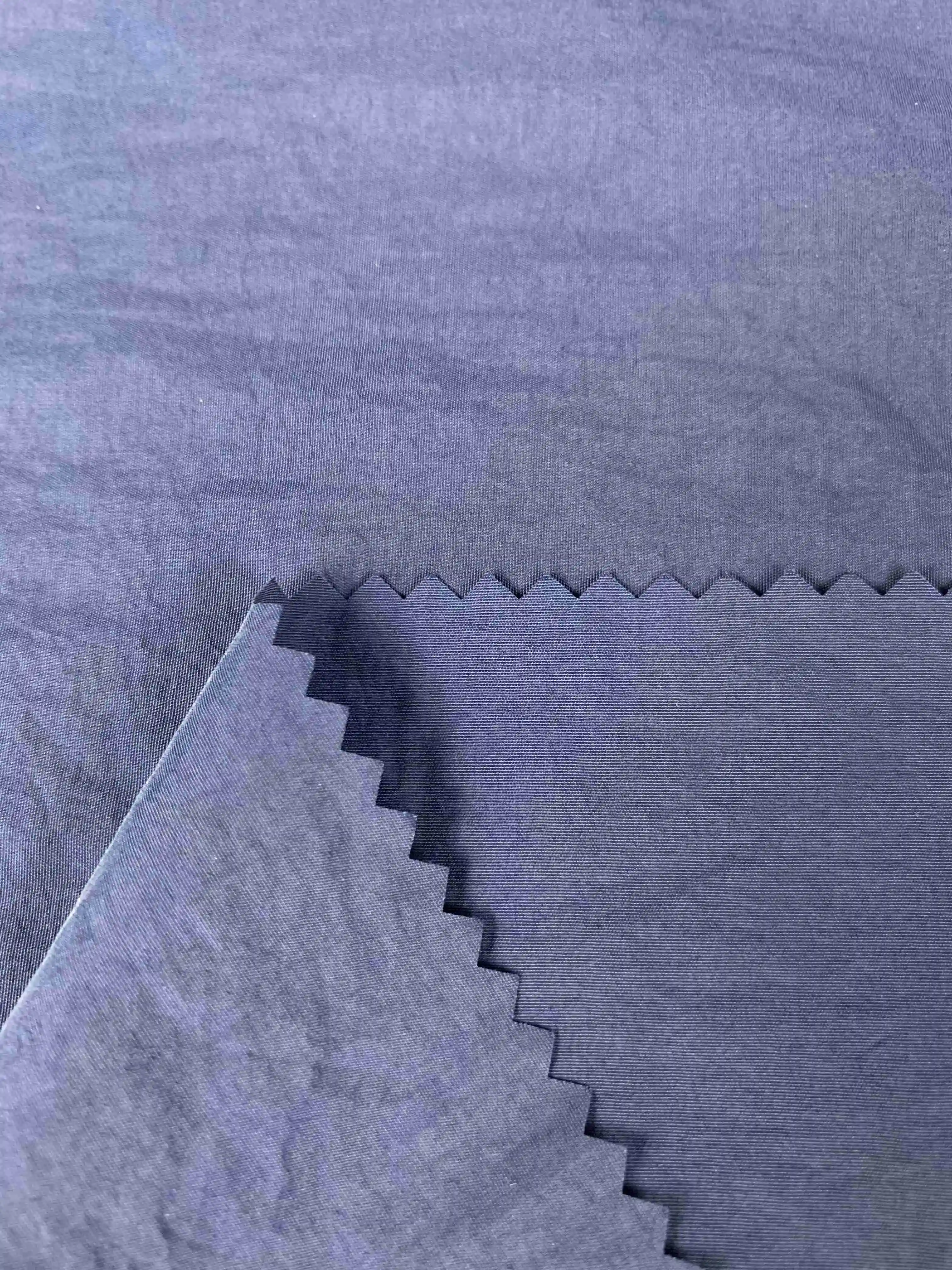 
Высококачественный темно-синий полностью тусклый нейлон Taslon 90d наружная переработанная 100% нейлоновая ткань 