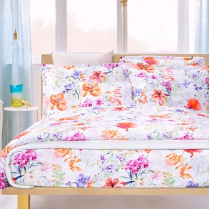 Luxury Floral Design Beddings Bed Sheet 100% Cotton Comforter Sets Bed Linen Supplier for Home