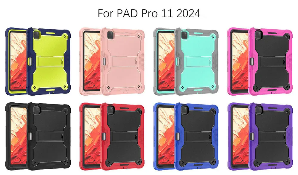 Laudtec Pbk264 Shockproof Tablet Case Reinforced Flat Shell Pen Slot Folding Holder Simple Business Cover For ipad Pro 11 2024 supplier