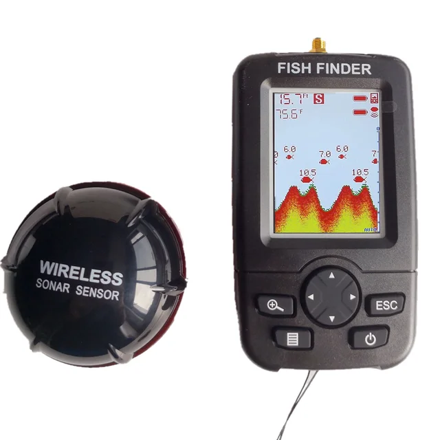 Wireless Sonar Underwater Visual HD Fishing Finder Detector Ultrasonic  Fish Finder LCD Display 100m Width and 40m Depth