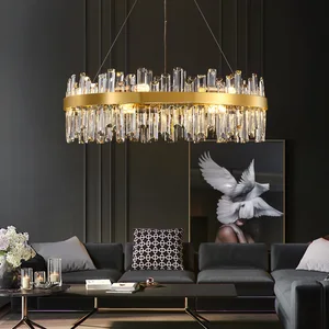 Zeal Lighting Fixtures Led Modern Ceiling Luxury Gold K9 Crystal Chandeliers Pendant Light for Home Hotel
