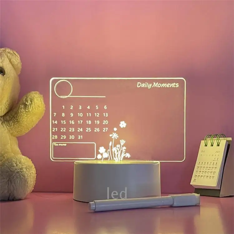 Note Board Creative Led Night Light USB Message Board Holiday Light With Pen Gift for Children Girlfriend Decoration Night Lamp