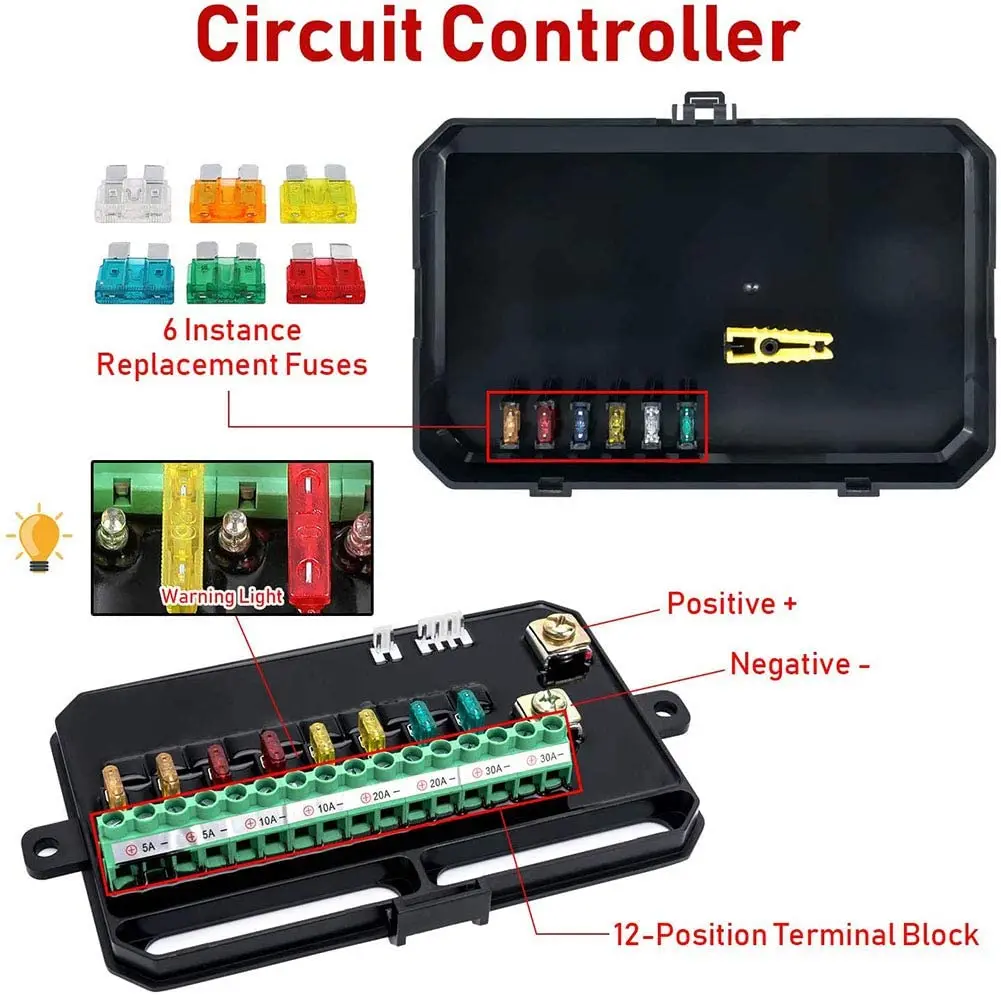 Su Geçirmez 8 Gang Switch Panel Sistemi - 600W, IP65, 12-24V