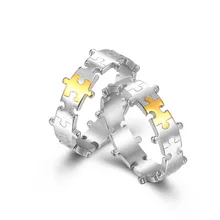 Latest Couple Jewelry Stainless Steel Puzzle Love Couple Ring