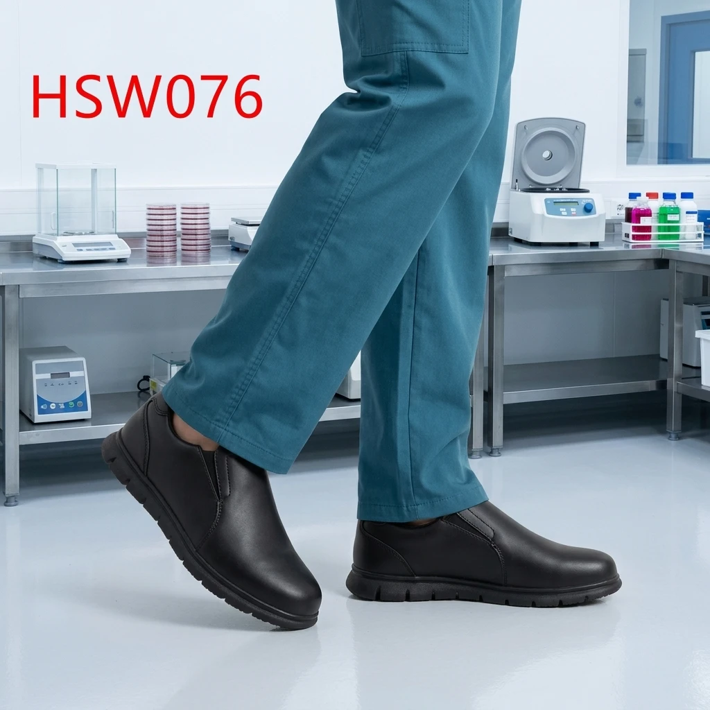 ZYF,Lint-free Cleanroom Bacteria Proof ESD White/black Safety Shoes Inspection Center Quick On/off Men/women Work Clogs HSW076