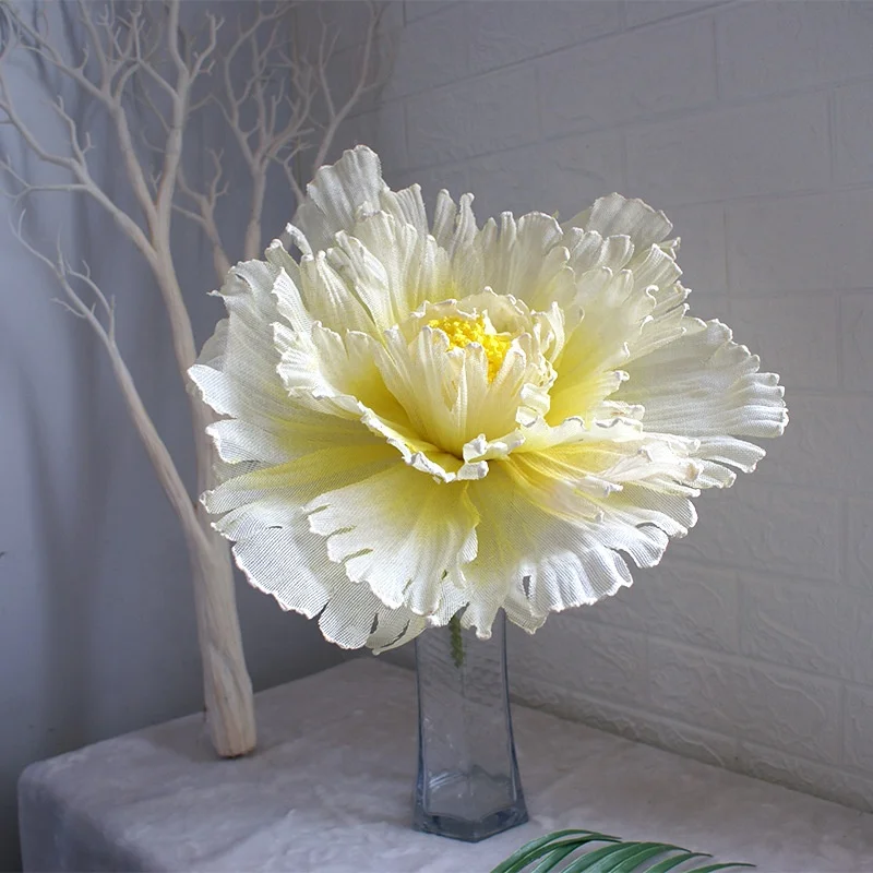 Stock Colorful Silk Large Artificial Flower Heads Peony  Outdoor Road Lead Artificial Giant Flowers