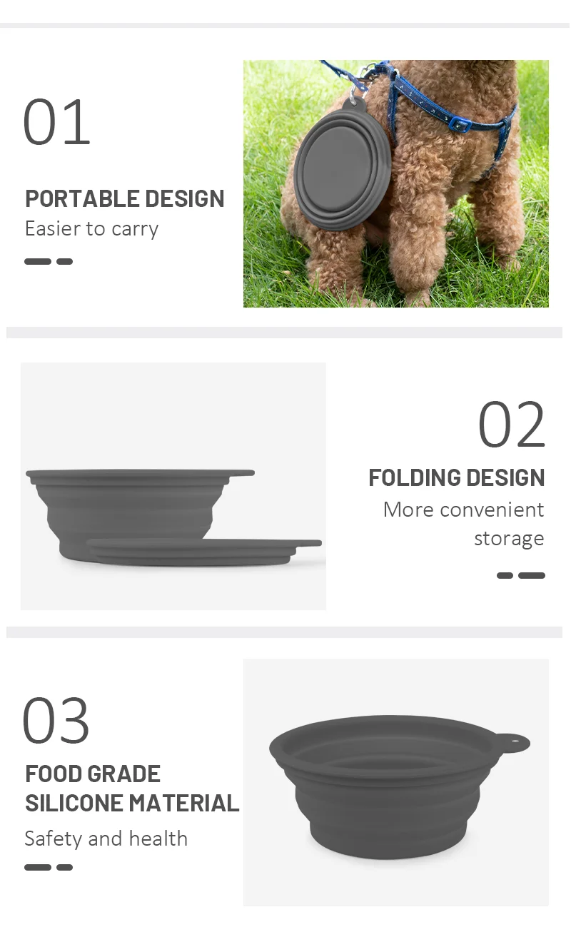 350mlportable Silicone Pet Dogs Water Bowls Dish Bowl Feeding Pet