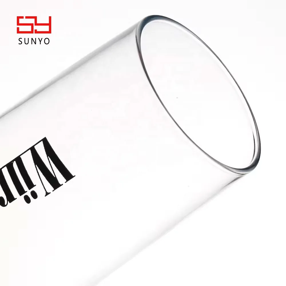Commercial Labelled Logo Reusable Hard Cup Frozen Glass Short Stem Custom Printed Beer Glass for Bar