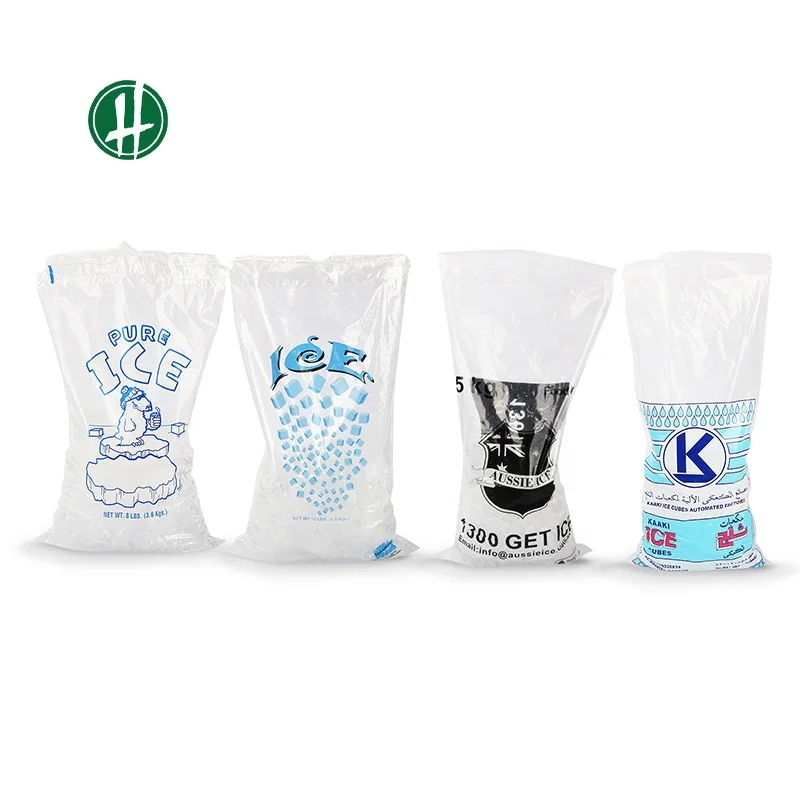 White Plastic Ice Cube Bags