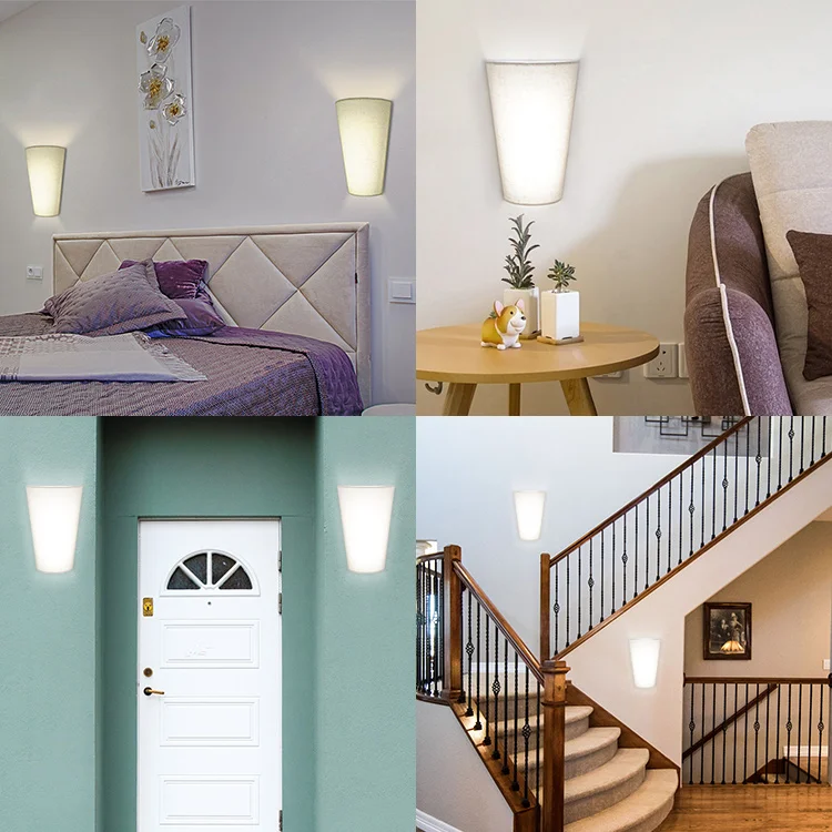 Fabric Shade Single Head Wall Lamp Bedside Lights Reading Outlet Switch USB Port Hotel Bed Wall Lamp Fixture