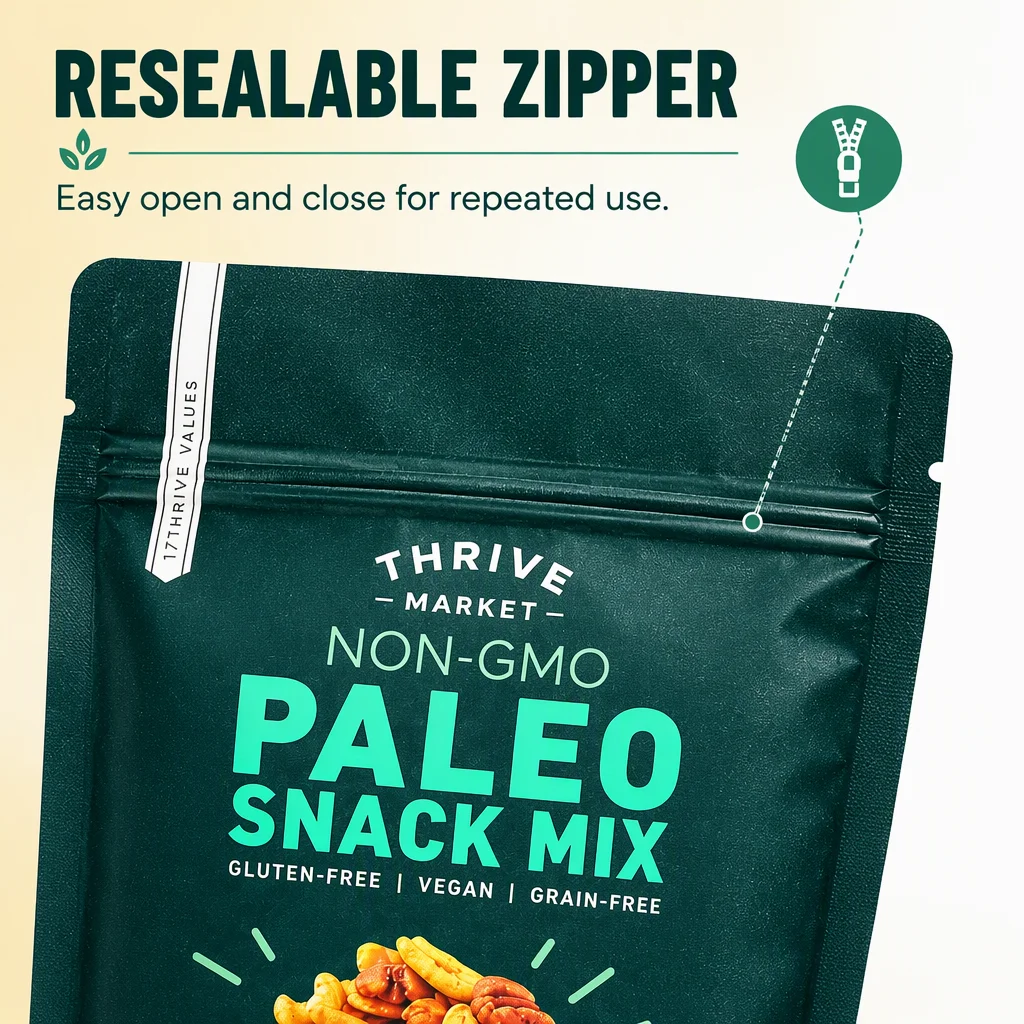 Custom Printed Stand up Pouch Food Grade Resealable Zipper Bag for Snack Pet Food Candy Nuts Packaging Wholesale