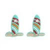 Surfboard Silicone Focal Beads Cyan SA269