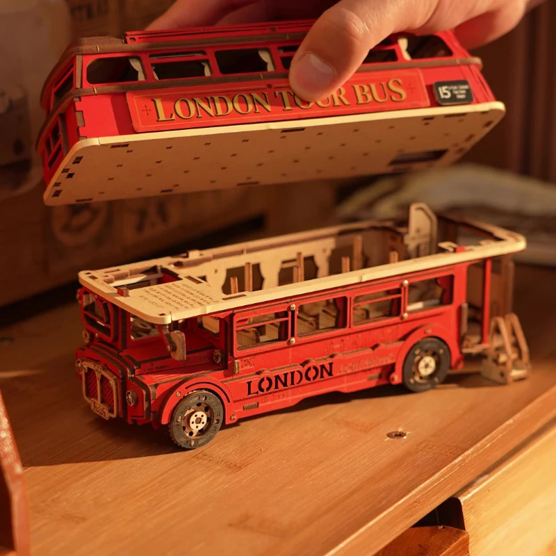 Puzzle 3D Autobús Turístico De Londres – Maqueta De Papel Para Montar, Estilo Retro