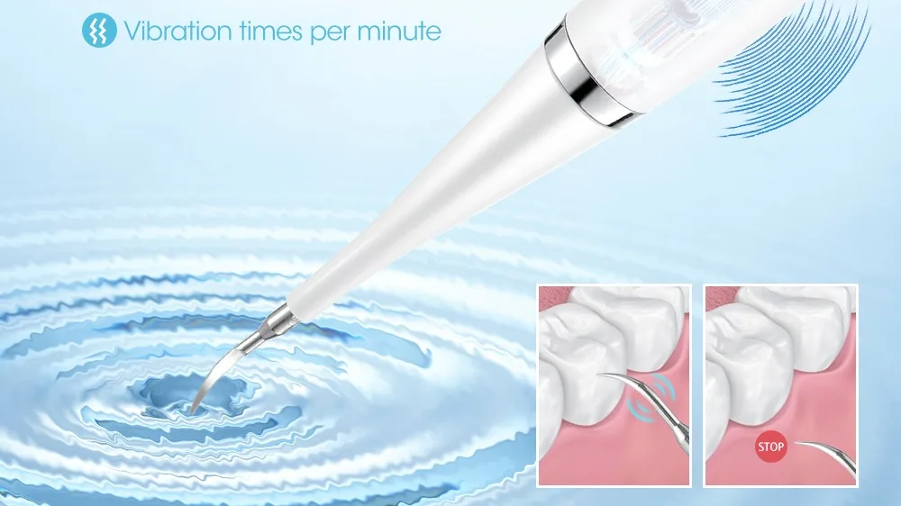 High Frequency Vibration Electric Dental Scaler Sonic Stains Tartar Plaque Removal Tooth Cleaner