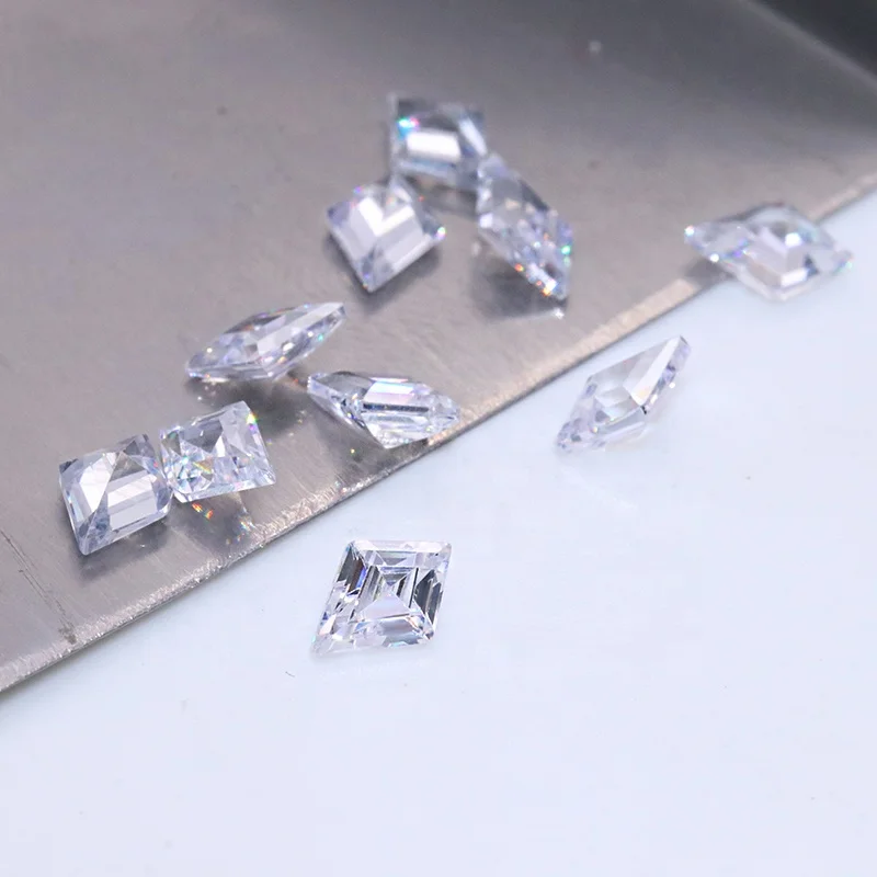 Machine Cut Artificial Zircon Stone Kite Shape 2*4 mm to 5*10mm Cz Loose Gems Stones White Color Cubic Zirconia for Fine Jewelry