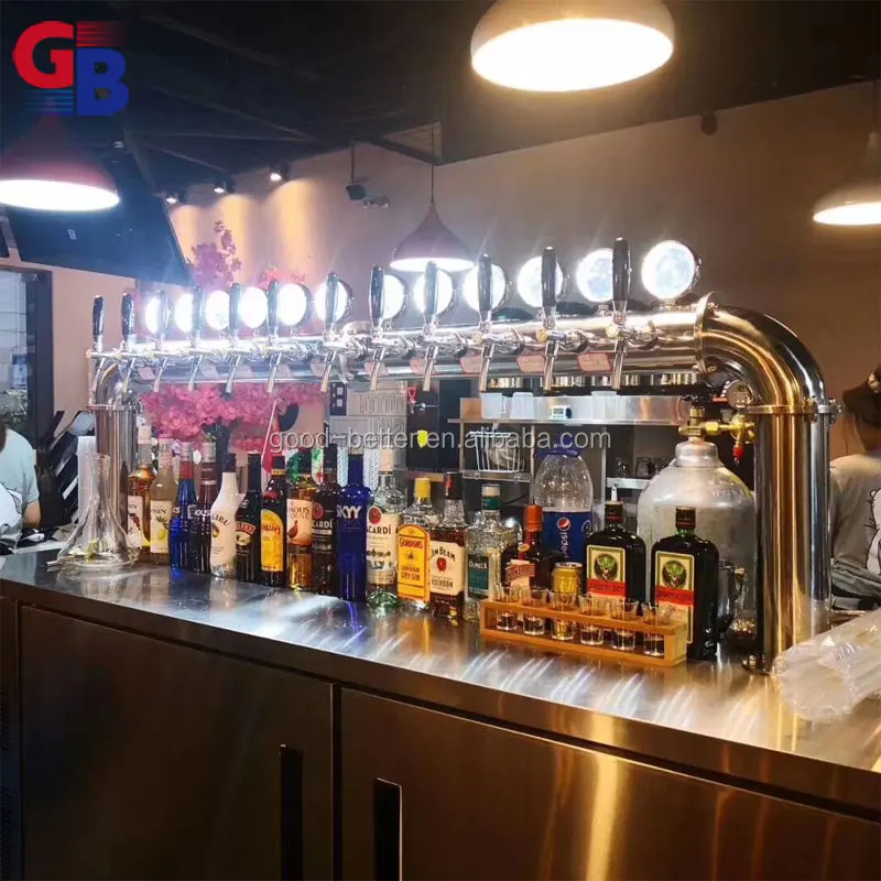 Large Silver U-shaped Beer Tower with 12 Taps in Polish Finish| Alibaba.com