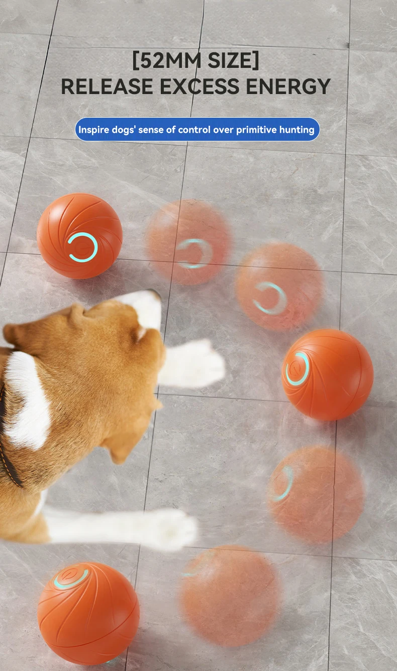 Pet Interactive Toy Automatic Rolling Dog Ball Electric Smart Bouncing Ball Pet Training Fashion Plastic Self Moving Toy