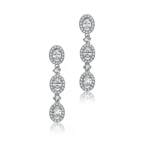 Keiyue 925 Sterling Silver Drop Earrings for Women Nickel-Free Tennis Zirconia Cute Fine Jewelry