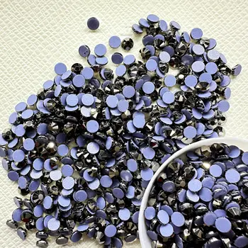 OPL Crystal Hematite Glass HotFix Rhinestones - Elegant & Long-Lasting Decorative Stones for Crafts & Apparel