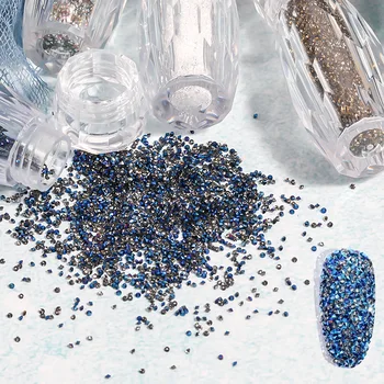 5 Flaschen Mikro-Kaviar-Perlen & AB-Strasssteine – Nageldekoration Set Mit Recycling-Box