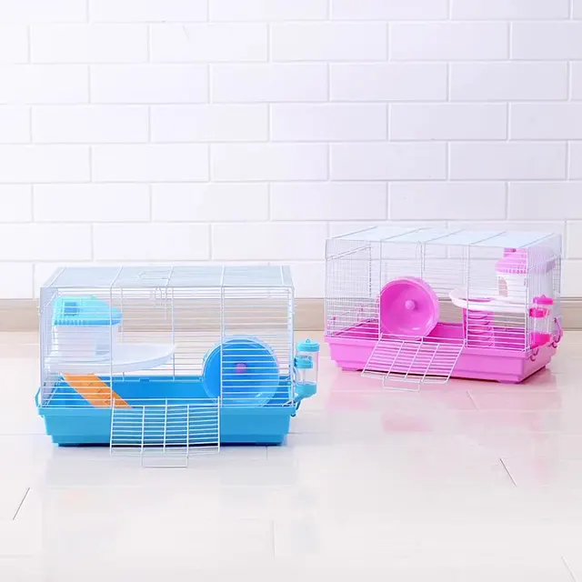 Factory directly sale hamster cage double layer plastic small pets cages house