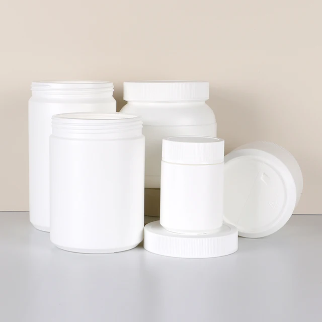 250ml 500ml 700ml 850ml 1000ml HDPE wide mouth plastic jars Protein powder bottle Milk powder pet powder