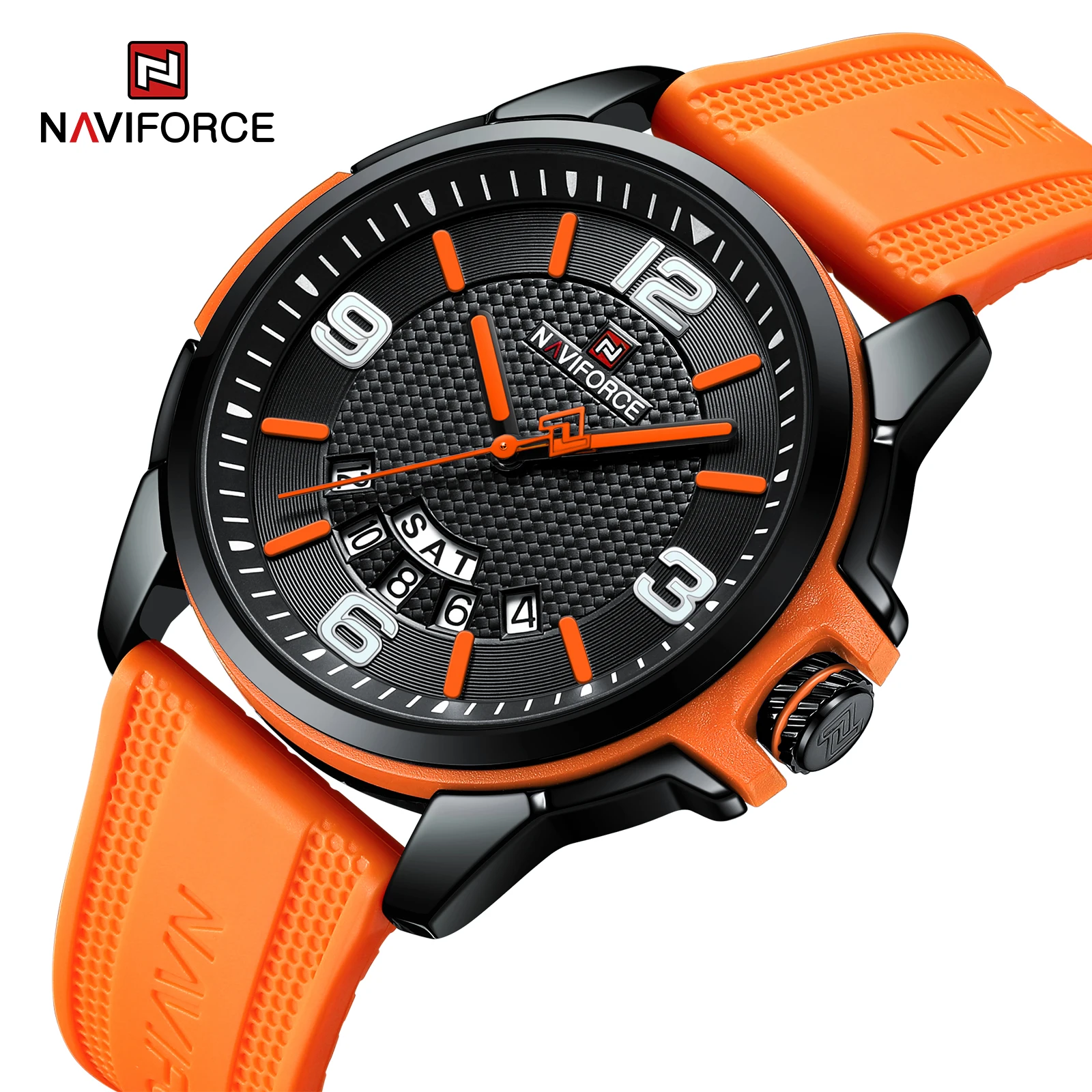 Naviforce NF9215T New Style Made in Prc Gents Clock  Stainless Steel Strap Luminous Calender Simple Casual Watch Set