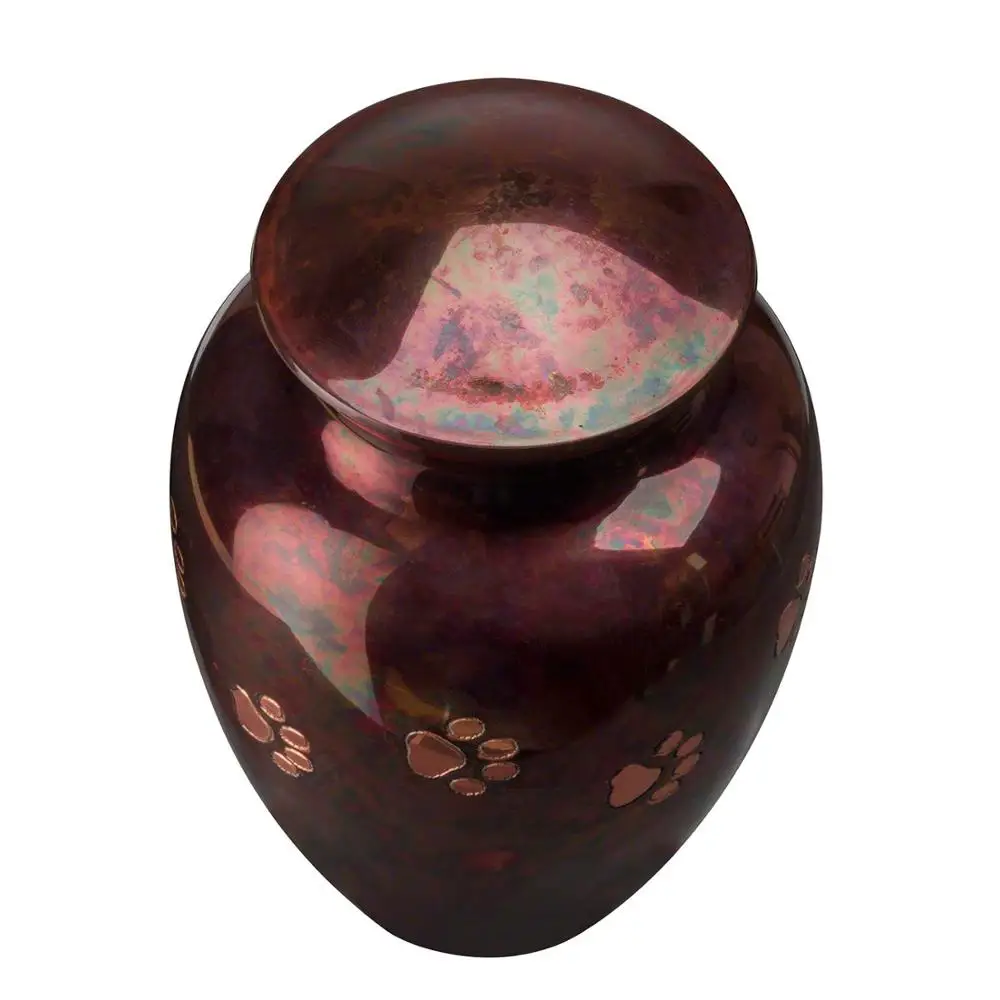 Rakku Finished Paw Printed Metal Pet Urns Manufacturer New Design