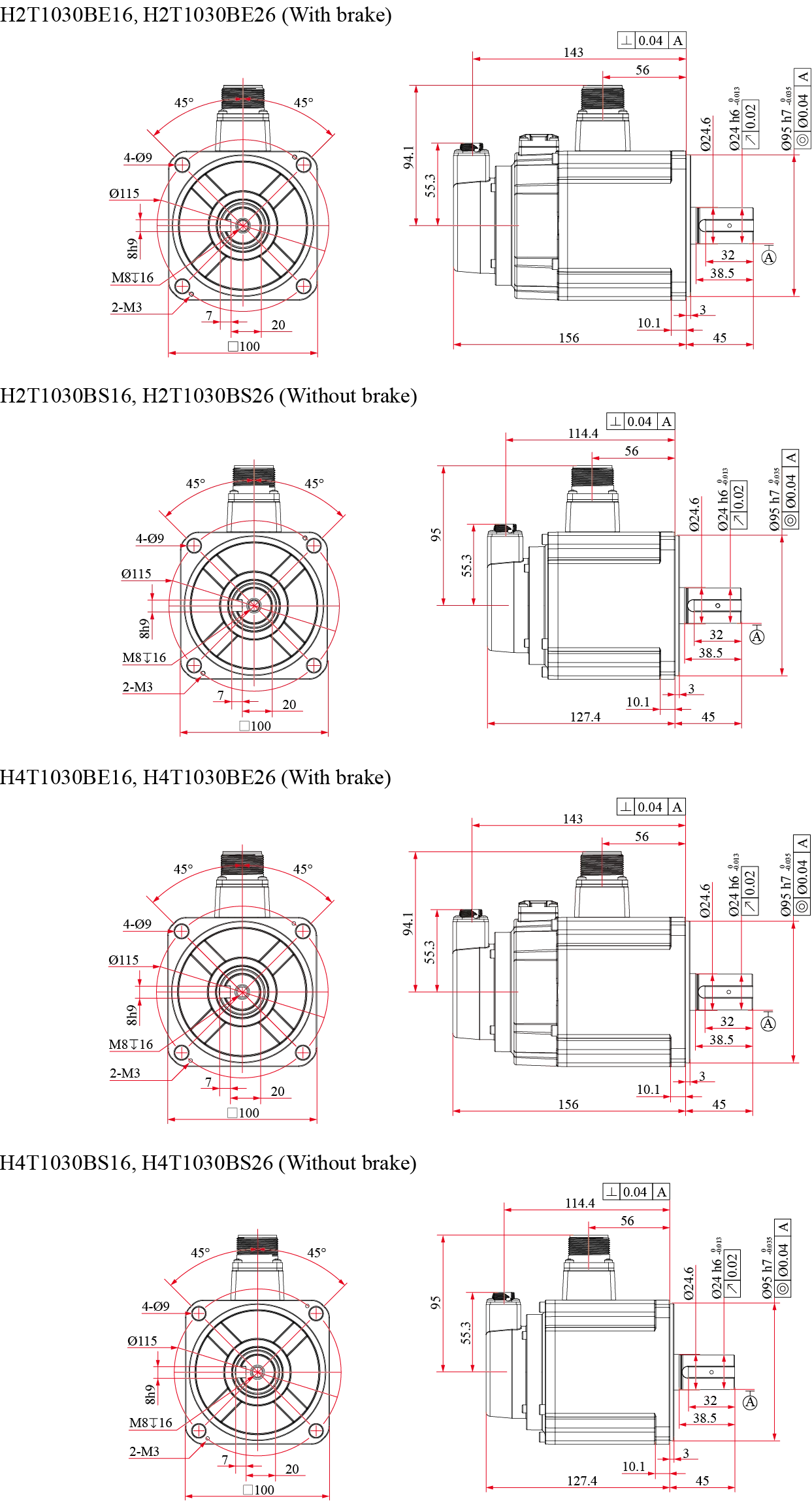 100mm Flange EtherCAT 17-Bit AC Servo Drive Motor Kit Three-Phase 1KW 1.5KW 2KW 2.5KW 3000rpm Waterproof AC Servo Motor manufacture