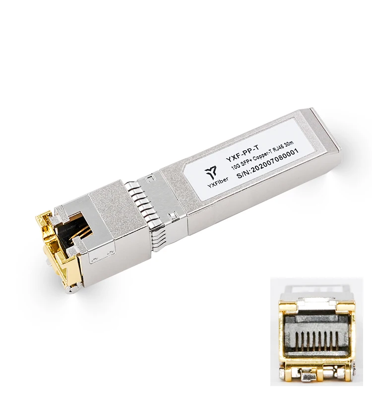 Copper SFP Module 10/100/1000Base 2.5G 10G 30m 80m 100m RJ45 Interface SFP-T Transceiver Module Copper SFP