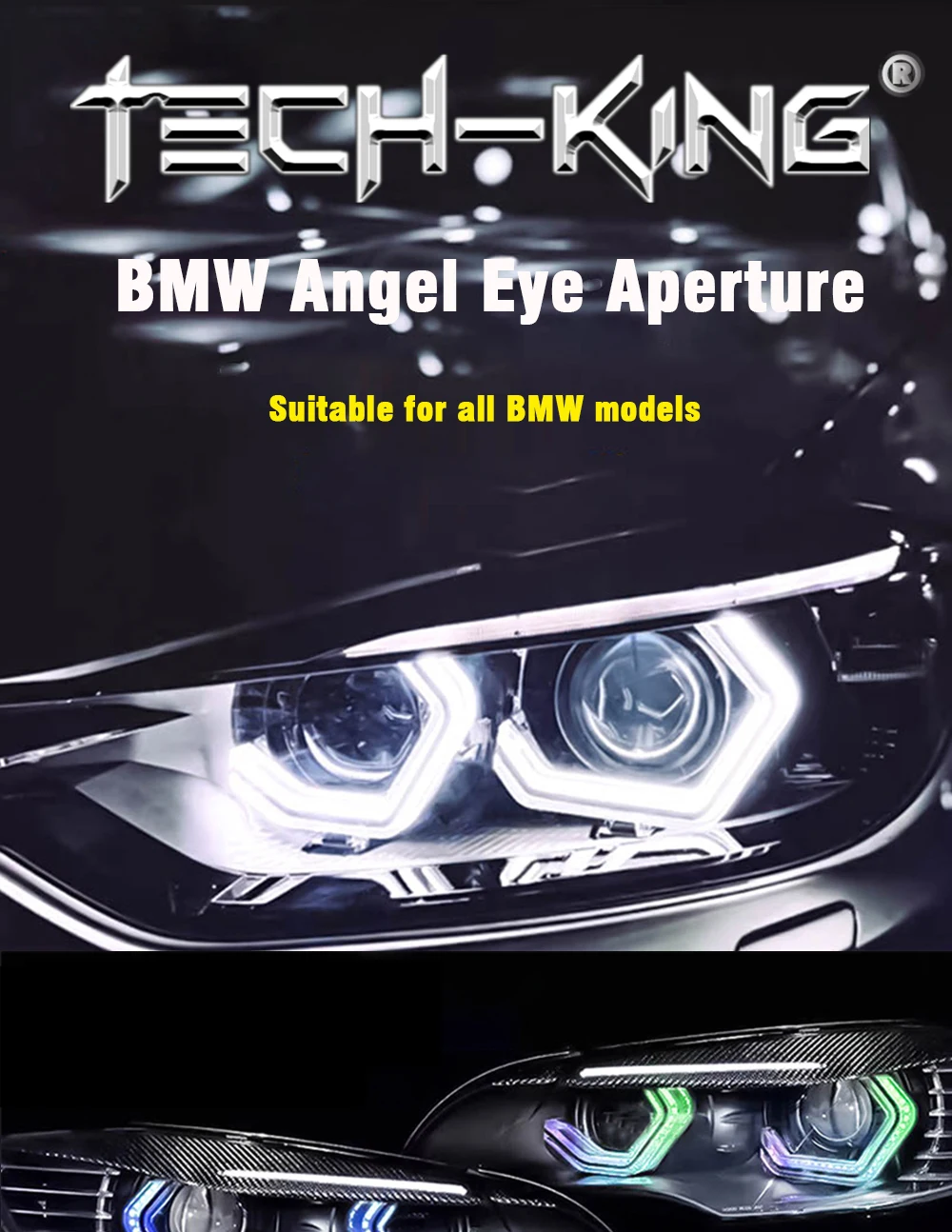 Car RGBW Chasing Iconic LED Angel Eye M4 for E90 F30 Car Lights Decoration Acrylic 3D LED Angel Marker Eye Control
