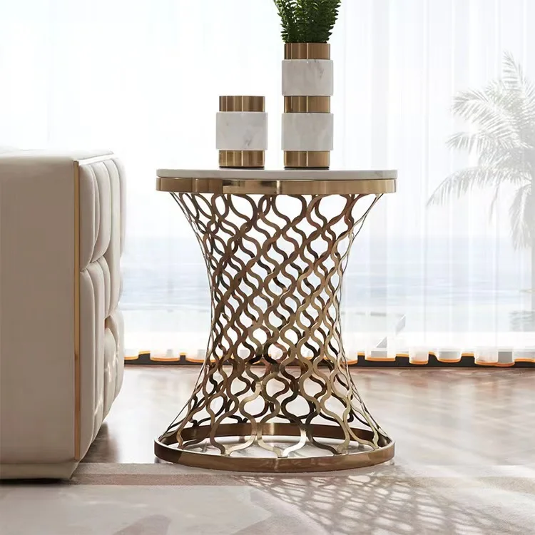 Creative Coffee Corner Table Living Room Furniture Gold Stainless Steel