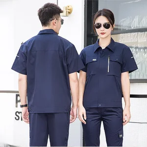 High Visibility Work Coverall Construction Labor Protection Clothing Reflective Strip Unisex Uniforms Polyester Cotton Workwear