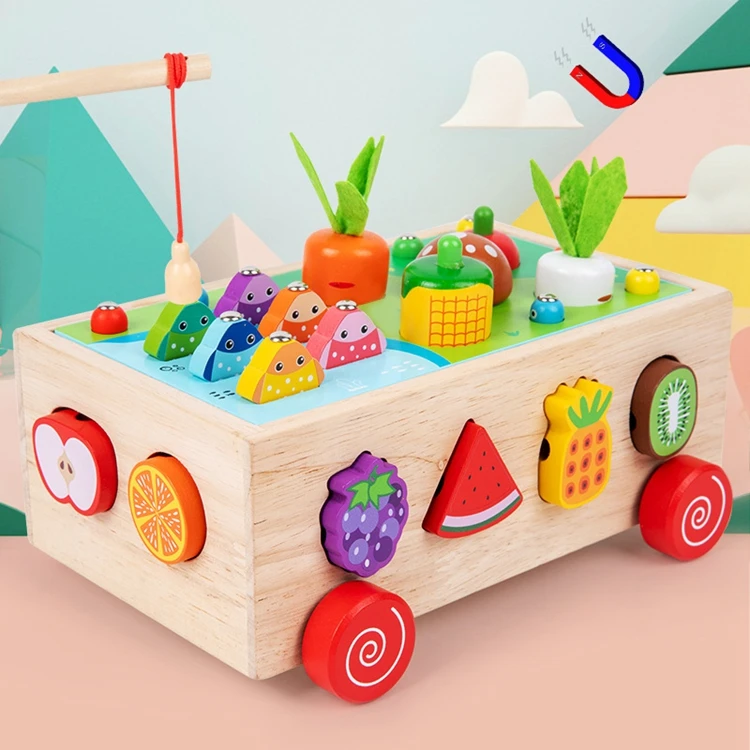 Montessori Wooden Intelligence Car Toy in Educational Toy