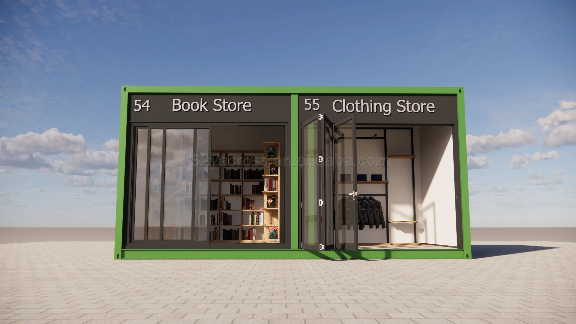 Exemple Container Use Store Container Shop Building - Modern Retail Store Design
