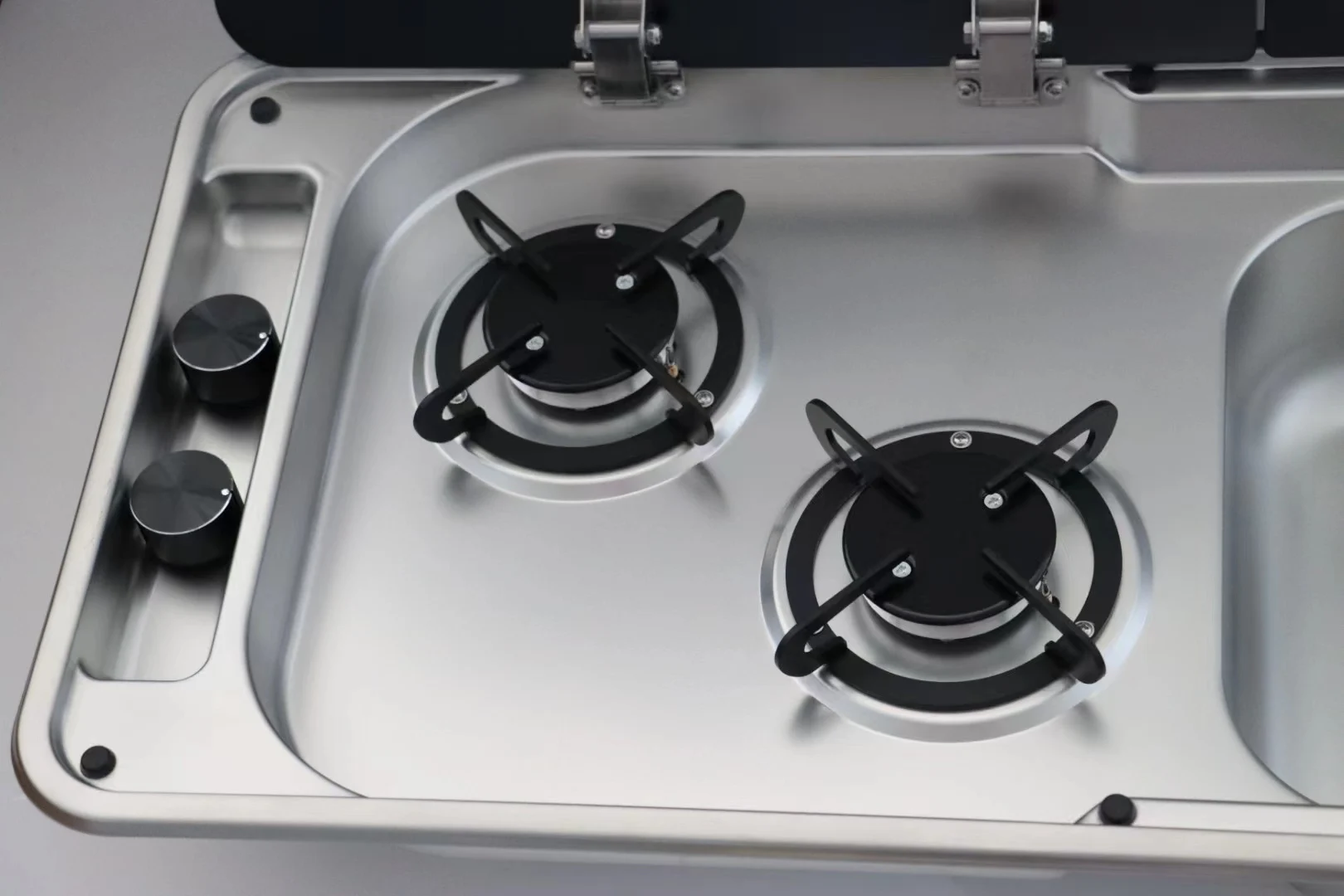 Hot Sales Rv Cooker Gas Builtin 2 Burner Camping Gas Stove With Sink