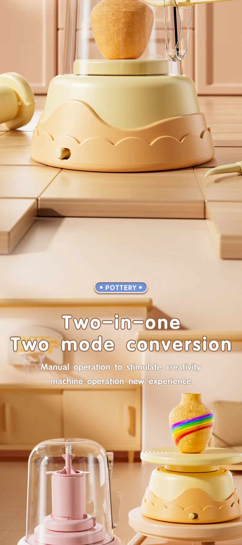 Creative Diy Painting Art Kit Electric Pottery Wheel Ceramic Machine Toy With Modeling Clay Mini Pottery Machine For Kids