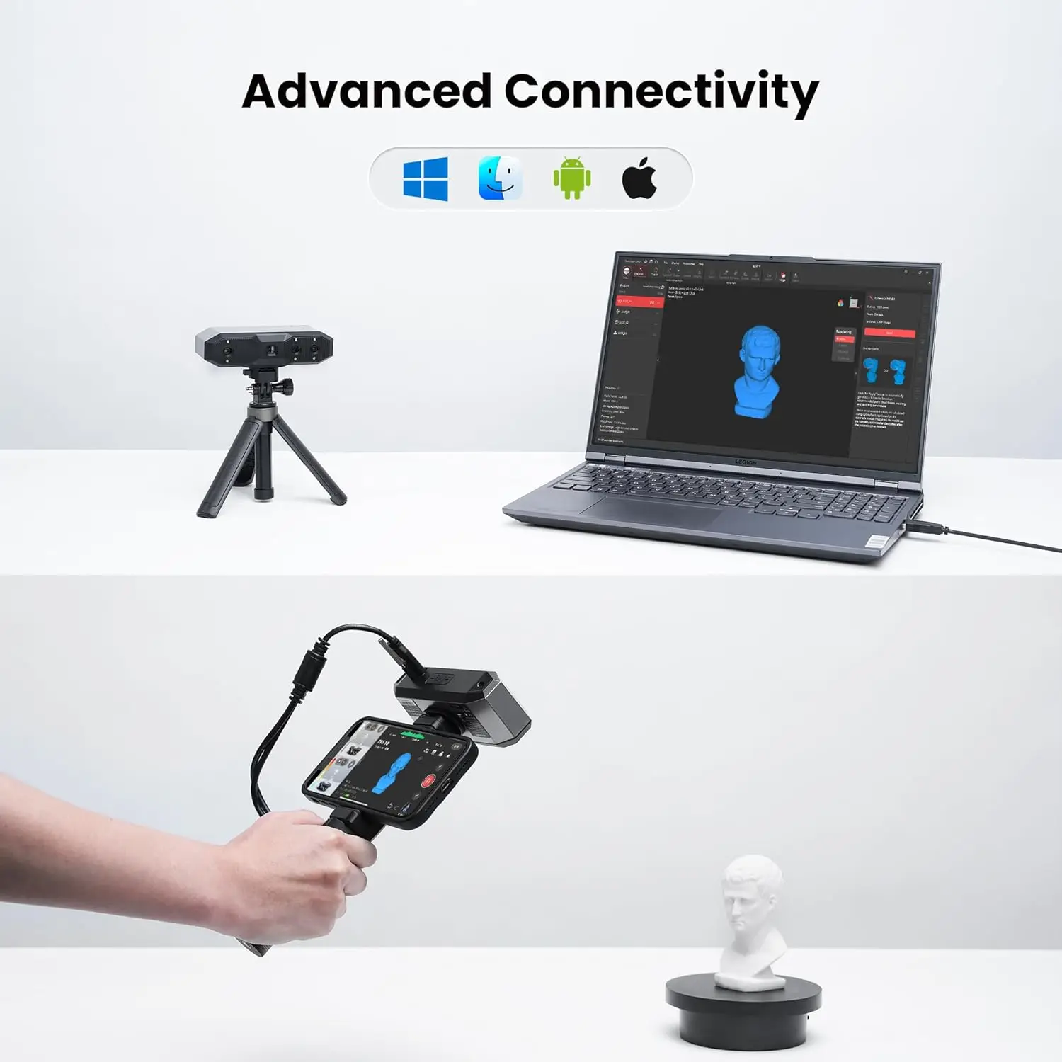 スキャナー REVOPoint Mini 2 3D Scanner Revopoint MINI 2 3D Scanner 0.02mm High Precision for Small