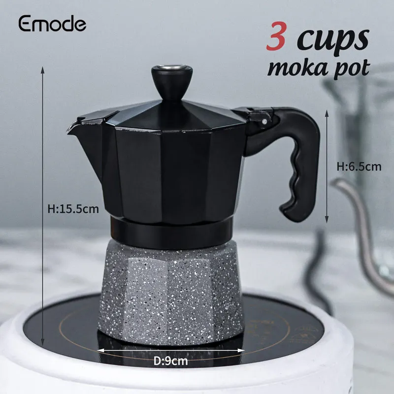 Classic Stovetop Espresso Maker 6 Cup Aluminum Durable Coffee Maker