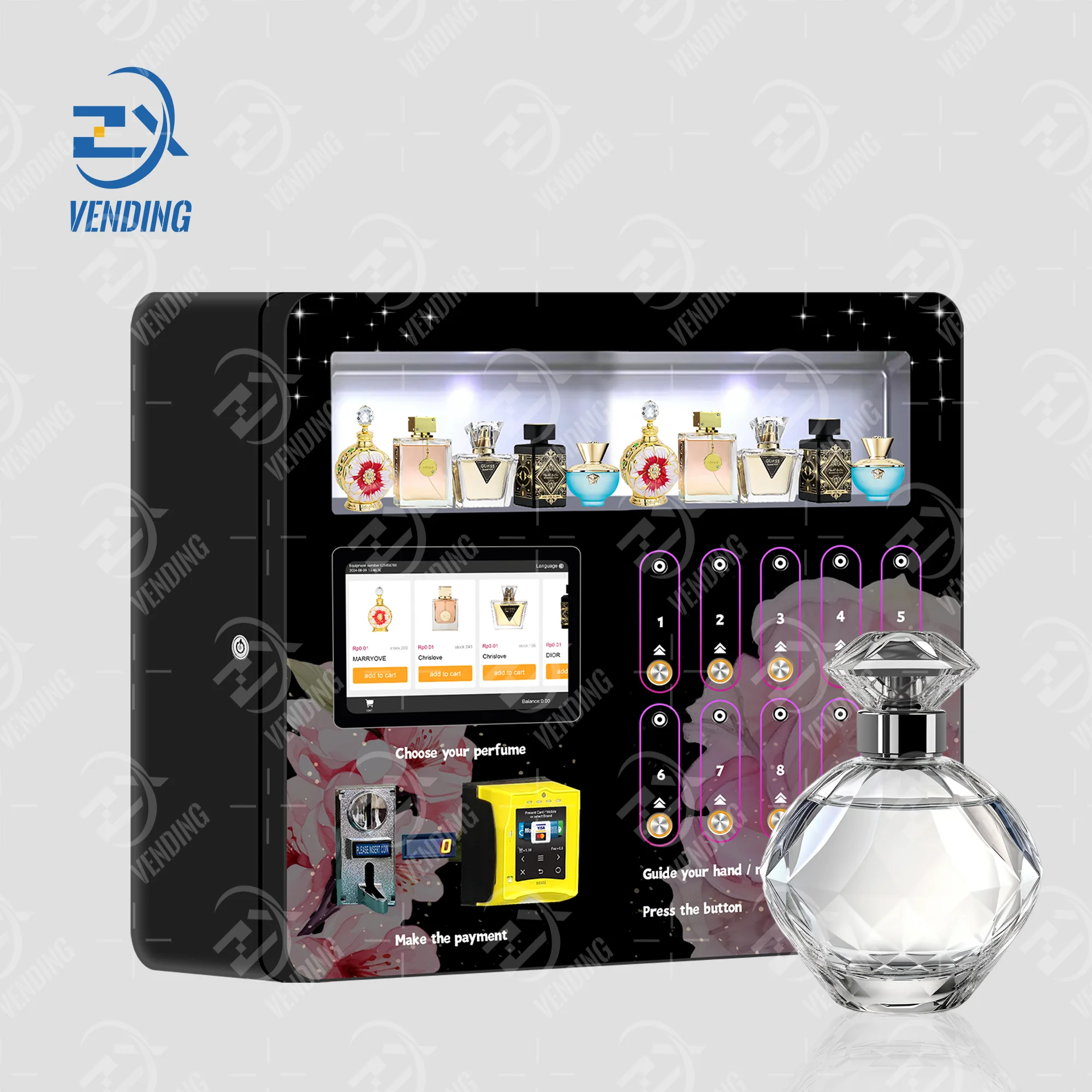 ZXVENDING Perfume Vending Machine - 10 Buttons, Wall Mount